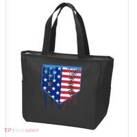 Baseball Drip Boys Ice Cream Patriotic American Flag Tote Bag thumb 3