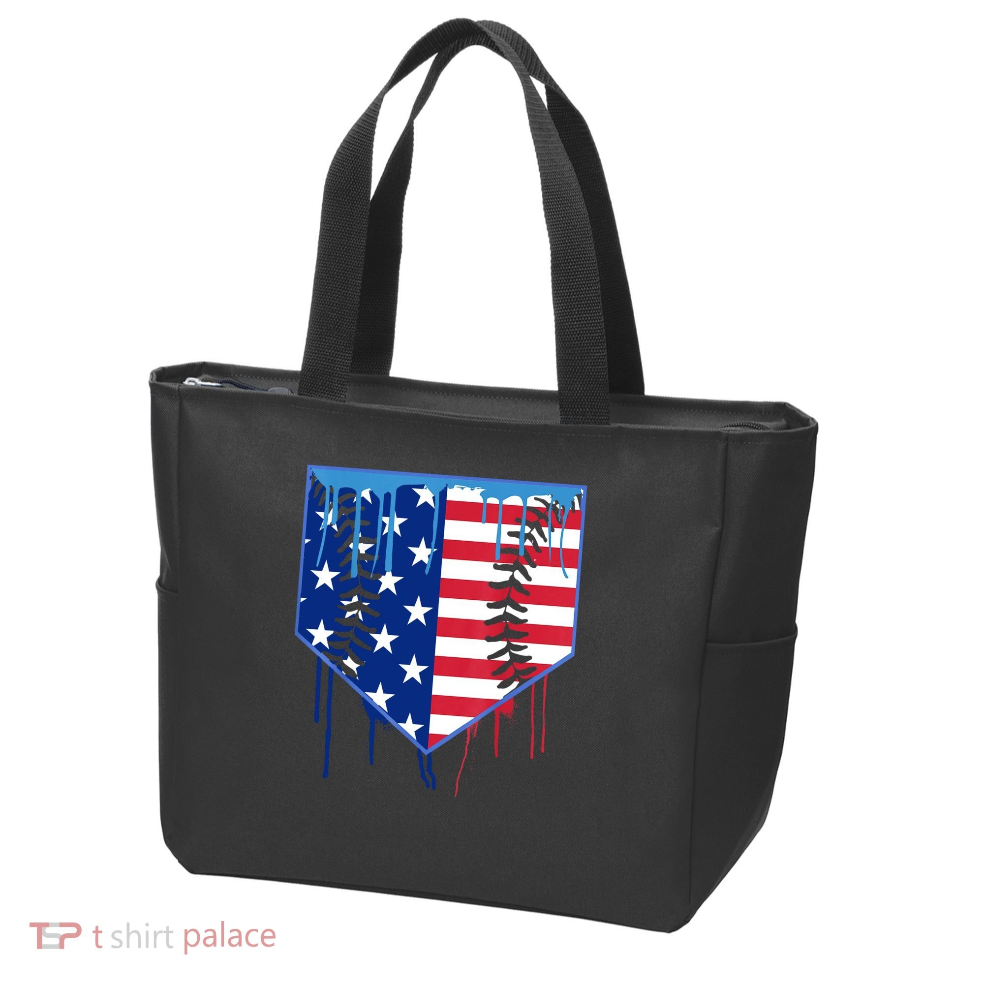 Baseball Drip Boys Ice Cream Patriotic American Flag Tote Bag