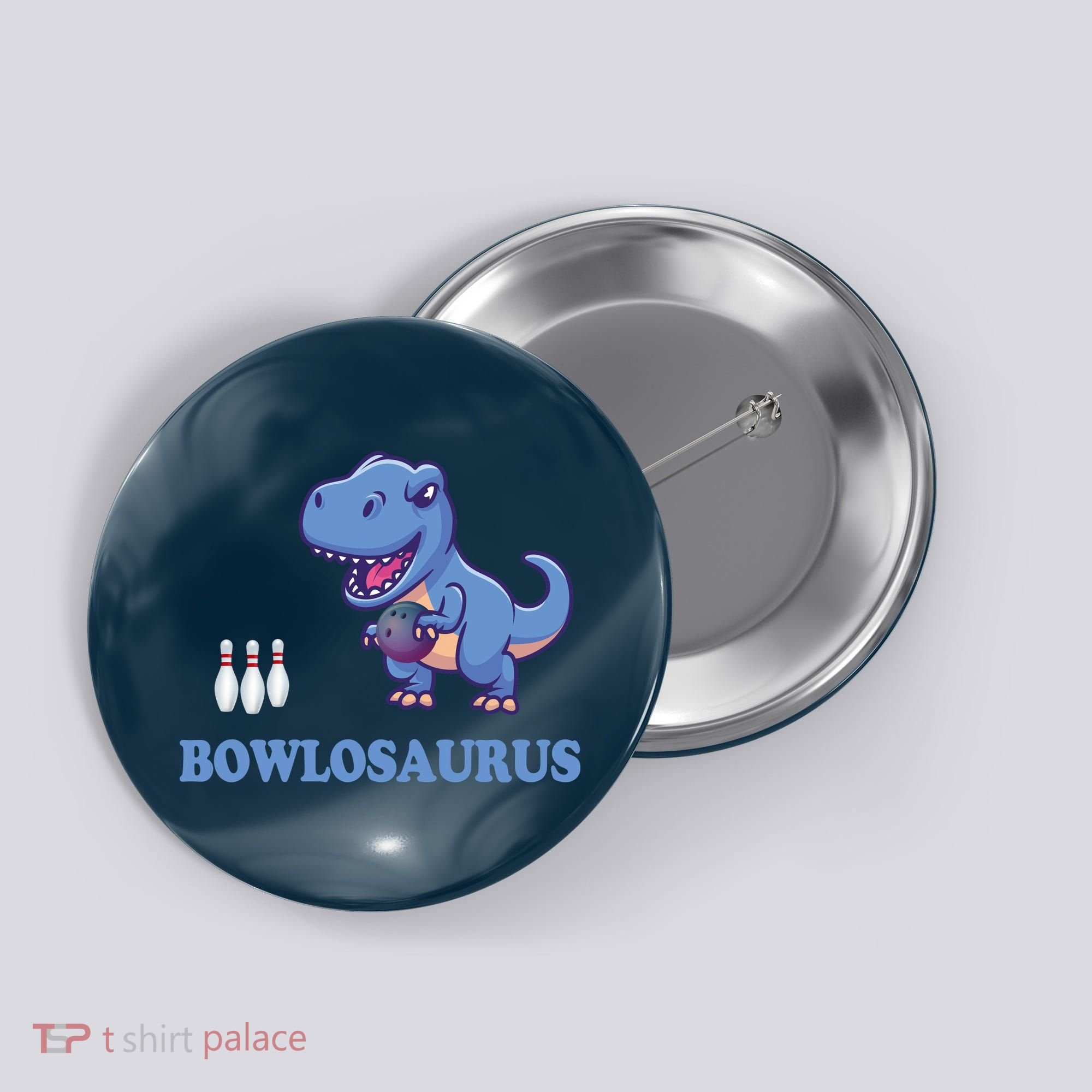 Bowling Dinosaur Button