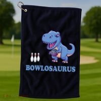 Bowling Dinosaur Golf Towel thumb 1