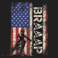 Braaap Dirt Bike Usa American Flag Motocross Biker Beanie thumb 2