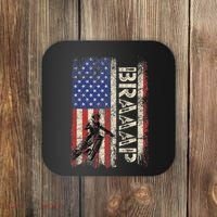 Braaap Dirt Bike Usa American Flag Motocross Biker Coaster thumb 0