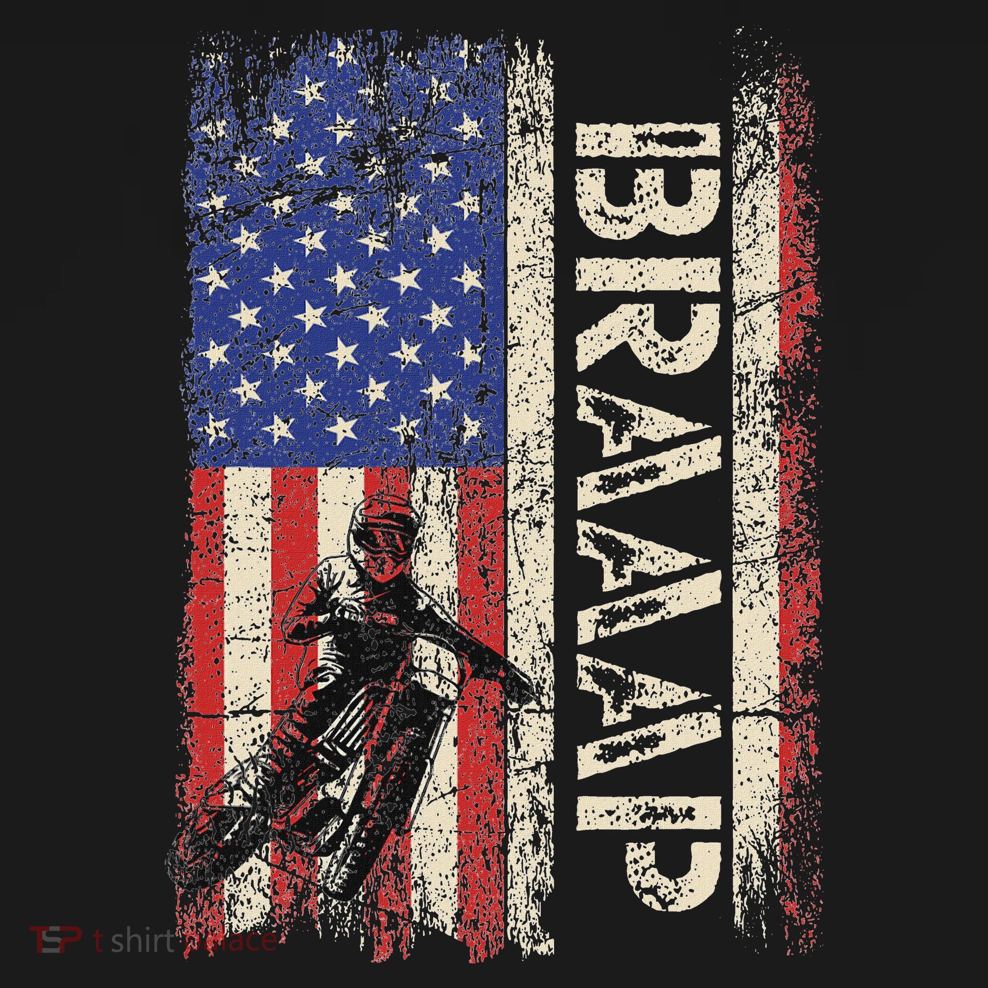 Braaap Dirt Bike Usa American Flag Motocross Biker Women's Hoodie