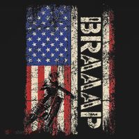 Braaap Dirt Bike Usa American Flag Motocross Biker Baby Bodysuit thumb 2