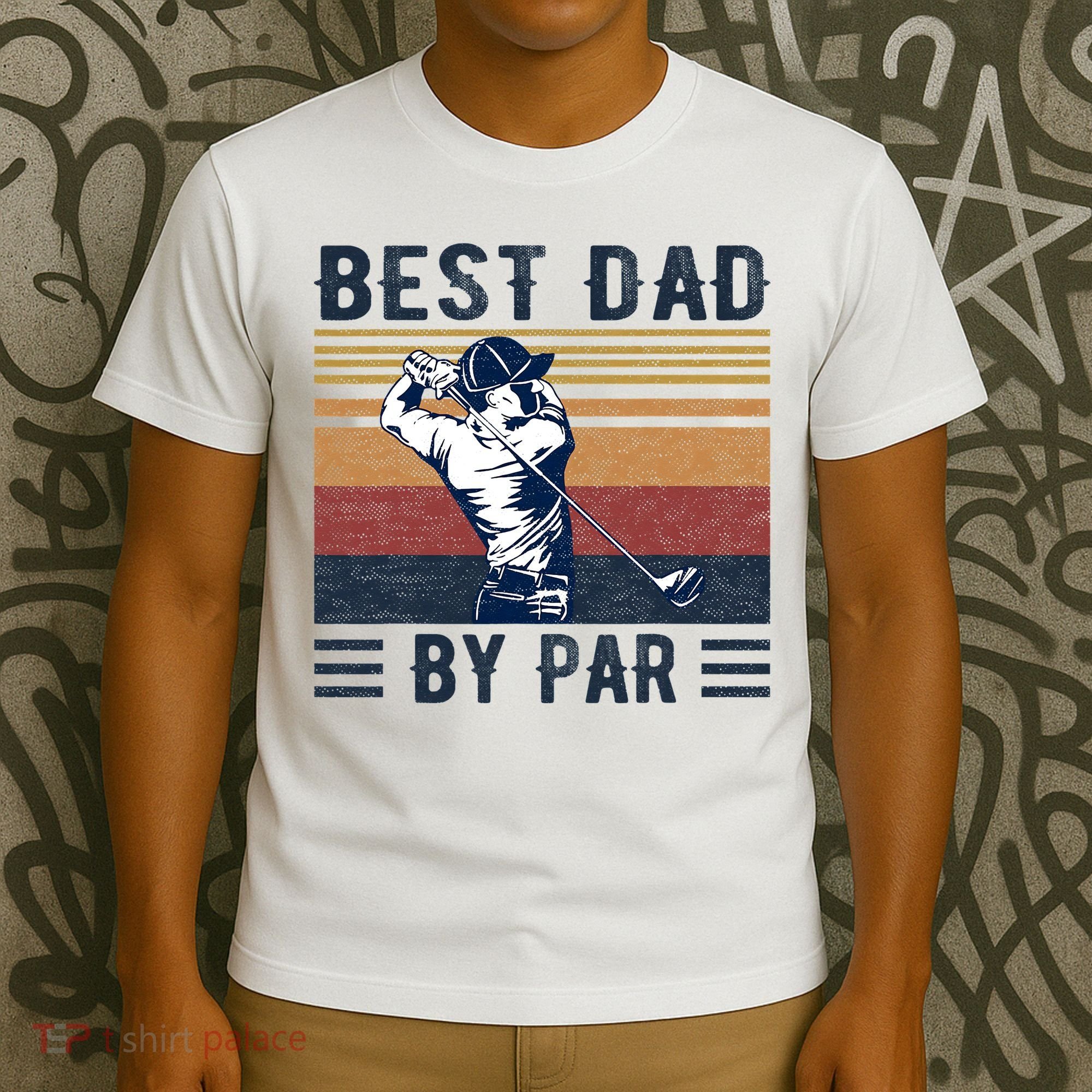 Best Dad By Par Vintage Golf Player Father's Day T-Shirt