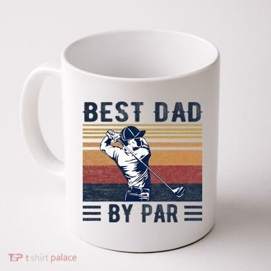 Best Dad By Par Vintage Golf Player Father's Day Coffee Mug