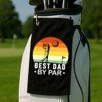 Best Dad By Par Golf T Golf Towel thumb 2