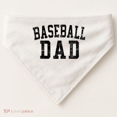 Baseball Dad Birthday Classic Bold Font Baseball Daddy USA-Made Doggie Bandana