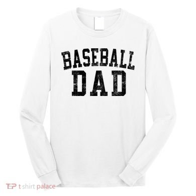 Baseball Dad Birthday Classic Bold Font Baseball Daddy Long Sleeve Shirt