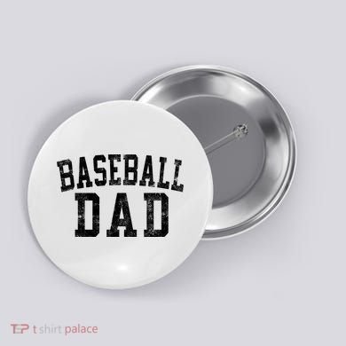 Baseball Dad Birthday Classic Bold Font Baseball Daddy Button