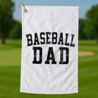 Baseball Dad Birthday Classic Bold Font Baseball Daddy Golf Towel thumb 1