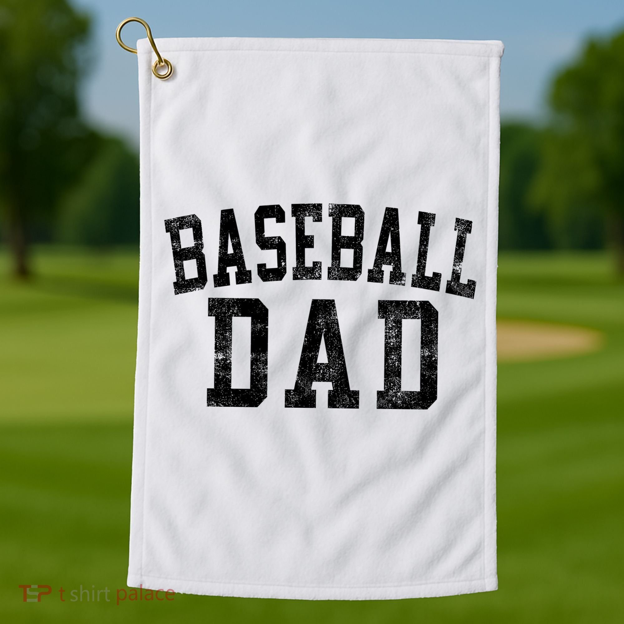 Baseball Dad Birthday Classic Bold Font Baseball Daddy Golf Towel