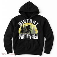Bigfoot Doesn't Believe In You Either Distressed Hoodie thumb 0