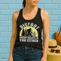 Bigfoot Doesn't Believe In You Either Distressed Women's Tank Top thumb 2