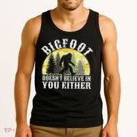 Bigfoot Doesn't Believe In You Either Distressed Tank Top thumb 3