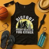 Bigfoot Doesn't Believe In You Either Distressed Tank Top thumb 4