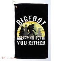 Bigfoot Doesn't Believe In You Either Distressed Golf Towel thumb 0