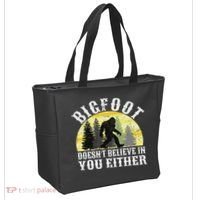 Bigfoot Doesn't Believe In You Either Distressed Tote Bag thumb 2