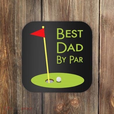 Best Dad By Par Golf Themed Design For Golfing Dad Golfer Coaster