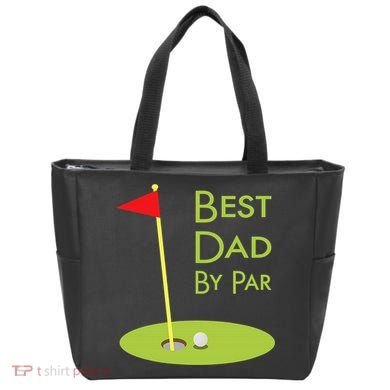 Best Dad By Par Golf Themed Design For Golfing Dad Golfer Tote Bag