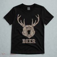 Bear Deer Beer Drinking Camo Antlers Hunting Camping T-Shirt thumb 5