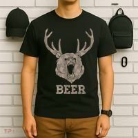 Bear Deer Beer Drinking Camo Antlers Hunting Camping T-Shirt thumb 6