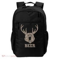 Bear Deer Beer Drinking Camo Antlers Hunting Camping Backpack thumb 0