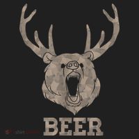 Bear Deer Beer Drinking Camo Antlers Hunting Camping Beanie thumb 2