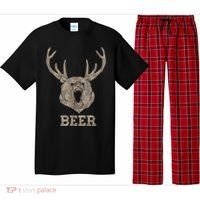 Bear Deer Beer Drinking Camo Antlers Hunting Camping Pajama Set thumb 0