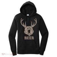 Bear Deer Beer Drinking Camo Antlers Hunting Camping Women's Hoodie thumb 0