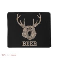 Bear Deer Beer Drinking Camo Antlers Hunting Camping Mousepad thumb 0