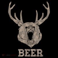 Bear Deer Beer Drinking Camo Antlers Hunting Camping Mousepad thumb 1