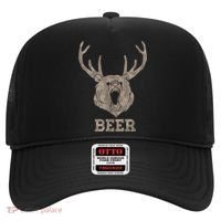 Bear Deer Beer Drinking Camo Antlers Hunting Camping Hat thumb 0