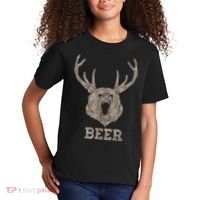 Bear Deer Beer Drinking Camo Antlers Hunting Camping Kids T-Shirt thumb 2