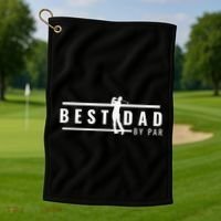 Best Dad By Par Daddy Gifts Golf Lover Golfer Father's Day Golf Towel thumb 1