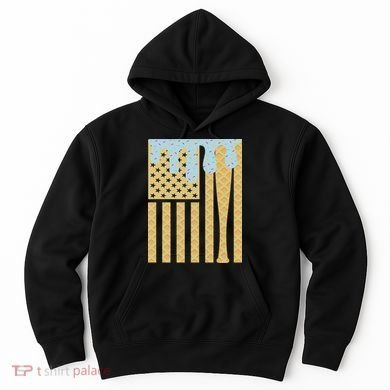 Baseball Drip Bat Dripping Ice Cream American Flag Hoodie