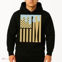Baseball Drip Bat Dripping Ice Cream American Flag Hoodie thumb 2