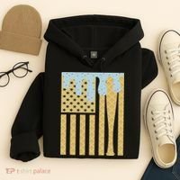 Baseball Drip Bat Dripping Ice Cream American Flag Hoodie thumb 4