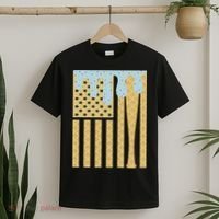 Baseball Drip Bat Dripping Ice Cream American Flag T-Shirt thumb 2