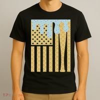 Baseball Drip Bat Dripping Ice Cream American Flag T-Shirt thumb 3