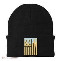 Baseball Drip Bat Dripping Ice Cream American Flag Beanie thumb 0