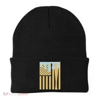 Baseball Drip Bat Dripping Ice Cream American Flag Beanie thumb 0