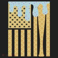 Baseball Drip Bat Dripping Ice Cream American Flag Beanie thumb 2