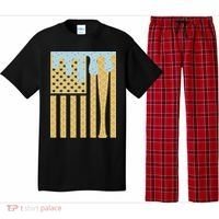 Baseball Drip Bat Dripping Ice Cream American Flag Pajama Set thumb 0