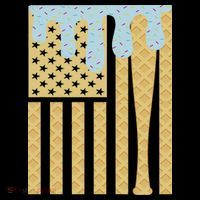 Baseball Drip Bat Dripping Ice Cream American Flag Women's Hoodie thumb 2