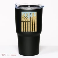 Baseball Drip Bat Dripping Ice Cream American Flag Tumbler thumb 0