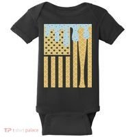 Baseball Drip Bat Dripping Ice Cream American Flag Baby Bodysuit thumb 0