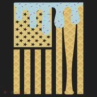 Baseball Drip Bat Dripping Ice Cream American Flag Hat thumb 2
