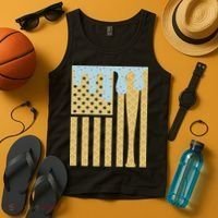 Baseball Drip Bat Dripping Ice Cream American Flag Tank Top thumb 4