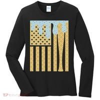 Baseball Drip Bat Dripping Ice Cream American Flag Women's Long Sleeve Shirt thumb 0